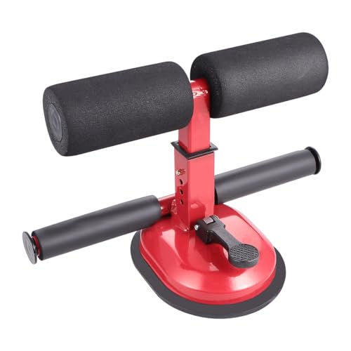 Barre de fitness avec ventouses pour abdominaux et sit-up rouge à domicile