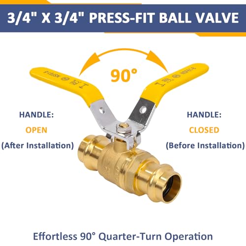 ENEGLAIM 10 Pack 3/4" Brass Press Fitting Ball Valve Full Port Heavy Duty by Eneglaim - Used condition - Image 4
