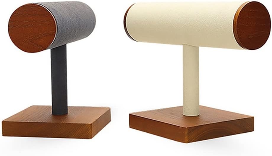 Wooden Bracelet Chain Watch T-Shaped Rack Jewelry Display Holder Organizer Storage Stand(E)