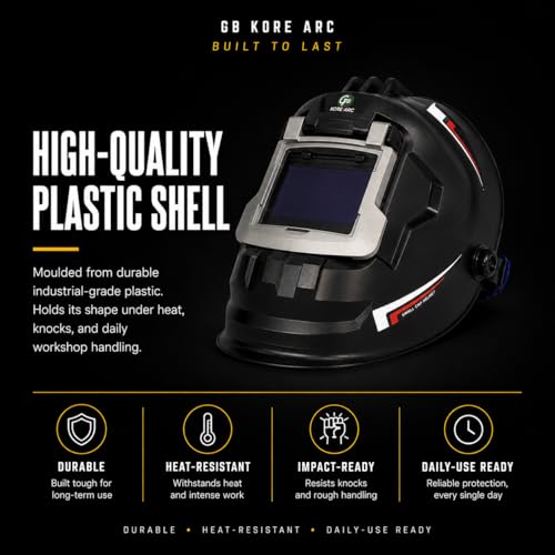 Image of Flip-Up Welding Helmet with Black Glass and Clear Lens | ABS Plastic Shell for Durability | Flip Front Face Shield for MIG /ARC /TIG Welding | Industrial Grade Safety Mask