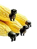 Barbecue Corn Holders 4 Pieces(2 pairs) Black Dachshund dogs, Animal Corn Holder, Kids Corn Holders, Hand Painted Color (New-2 Black Dogs)3.54'X0.79'X1.57'