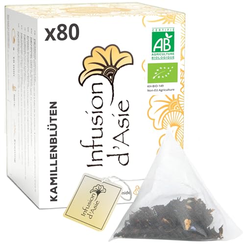 Khla - Khla - Bio-Kamillenblüten 100 g - 80 Teebeutel - Für Kamillen Tee & Infusion - Schlaf & Verdauung - Heiß oder Kalt - Blumig & Aromatisch - Reich an Antioxidantien - Herkunft Ägypten