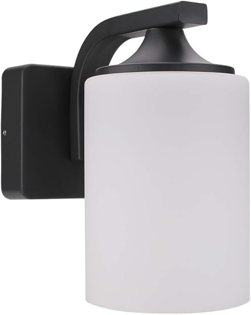 LASIDE Outdoor Wall Lights, Anthracite Grey E27 Glass Lantern Outside Wall Lights Electric, IP44 Waterproof Aluminium Garden Wall Lights Mains Powered for Patio, Terrace, Balcony, Porch, Garage