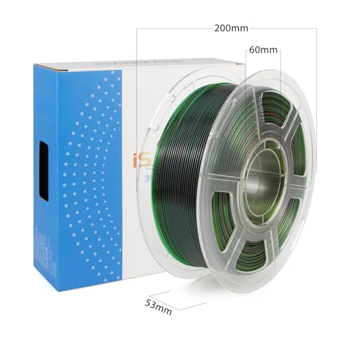Image of iSANMATE Transparent Gradient PETG Filament 1.75 mm, Multicoloured 3D Printer Clear Filament 1 kg /2.2 lb Spool, Clear PETG Yellow Green Red