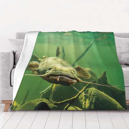 Couverture flanelle poisson-chat pour vos soirées cocooning canapé - 2