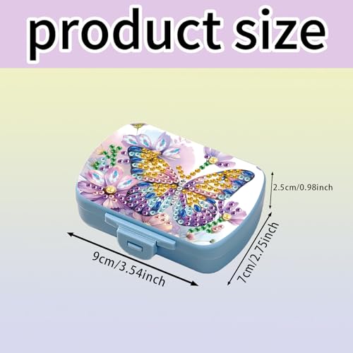 Image of ARTopet Diamond Art Painting Mini Storage Box with 6-Grid Creative Design Compact Portable Small Case for Purse Travel Daily-Butterfly02