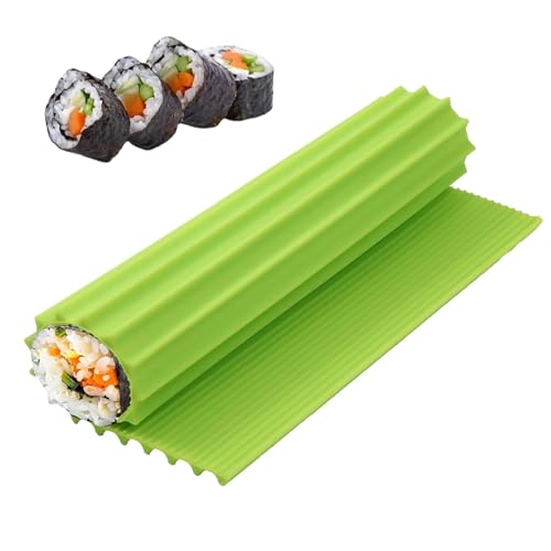 GXAHSOL Tapis de Sushi, Natte Sushi, Kit de fabrication de sushis, Tapis à Sushis en Silicone de Antiadhésif Lavable Réutilisable pour débutants et enfants, Pour Pique-Nique Déjeuner Cuisine DIY