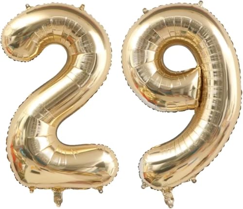 Image of Light Gold 92 29 Balloon Numbers,40 Inch Large 92th 29th Birthday Balloons,Helium Mylar Foil Number 92 29 Balloons Champagne Gold Birthday Party Decorations Supplies for Men Women
