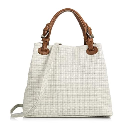 FIRENZE ARTEGIANI.Bolso de mujer piel auténtica.Bolso Tote cuero genuino grabado Serpiente.Asa hombro y correa bandolera. MADE IN ITALY. VERA PELLE ITALIANA. 33x29x17 cm. Color: Blanco