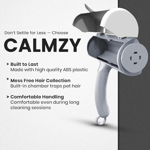 Image of CALMZY Pet Hair Removal Tool, Reusable Lint Roller for Pet Hair, Dog Hair Remover Couch for Cleaning Rug, Carpet, Bed, Cat Hair Remover & Updated 2025, Pet Hair Remover Roller (Grey & White)