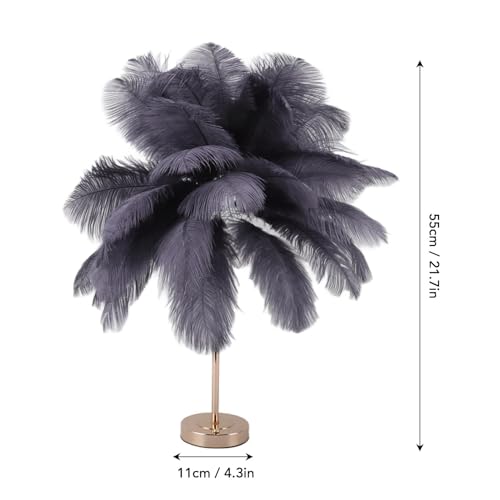 Yunir Feather Table Lamp, 30PCS Feathers USB Rechargeable Decorative Beside Table Lamp, with 3 Color Dimmable Lighting - Image 3