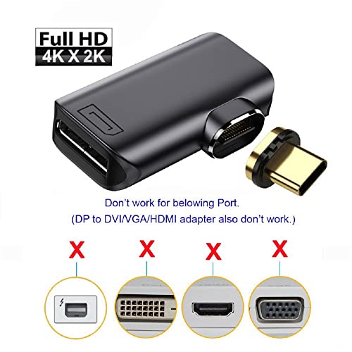 Cablecc Magnetic Angled Type USB-C Type C to DP Displayport Monitor Converter Adapter 4K 2K 60hz for Tablet & Phone & Laptop - Image 3