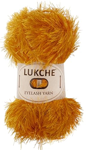 Image of Eyelash Fun Fur Yarn Premium 100% Polyester 164 Yds (150 Mt), 3.53 Oz (100 Gr) Colorful Crochet Yarn Dıy Hand Knitting. (Orange, 1 Skein)