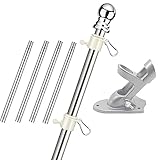 INFLATION Flag Pole for House, 6FT Flag Pole Kit for American Flag, 1' Outdoor Tangle Free Flag Pole...
