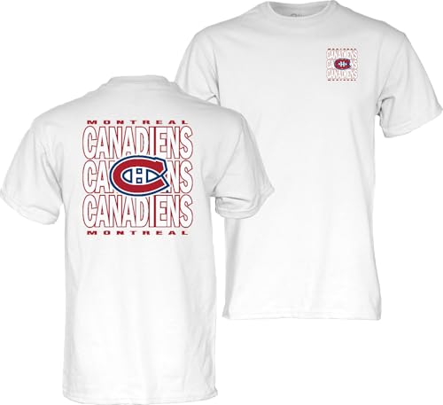 Blue 84 Standard NHL Officially Licensed T-Shirt Front/Back Curl White