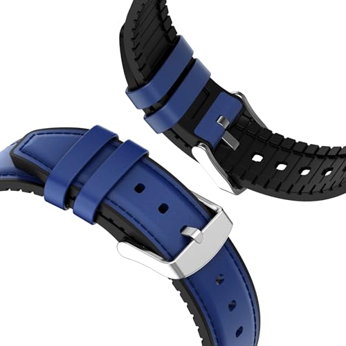 Image of ACM Watch Strap Leather Silicone 22mm compatible with Noise Noisefit Halo 2 Smartwatch Belt Luxury Band