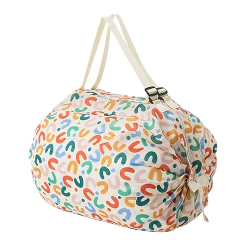 Niesel Bolsa de compras plegable, bolsas reutilizables para comestibles, organizador de transporte lavable resistente para agricultores, trabajo, camping, lavandería, supermercado, vacaciones, Letra