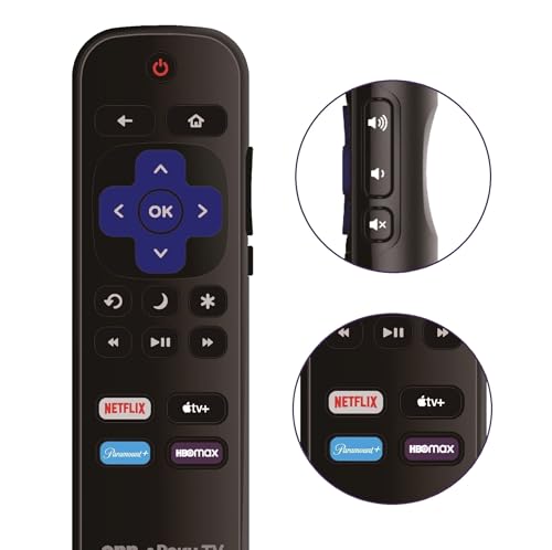 Image of OEM Replacement Remote Control Compatible with All ONN. Roku Smart 4K Ultra TVs【Only Works with Onn. Roku TV, Not for Stick and Box】 (Netflix /Apple TV+ /Paramount+ /HBO Max)