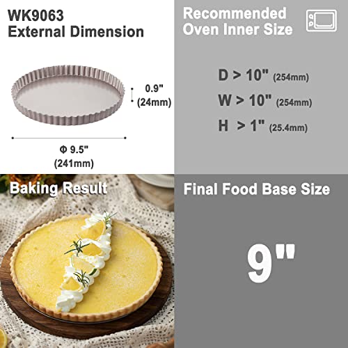Chefmade 9.5-Inch Round Tart Pan With Removable Loose Bottom, Non-Stick Carbon Steel Quiche Pan For Oven Baking (Champagne Gold) #TOP1