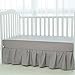 Crib Skirt Gray Baby Bed Percale Ruffled Bed Skirt, 100% Natural Cotton, Nursery Crib Bedding Skirt for Baby Boys or Girls by TILLYOU, 14" Drop