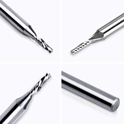 Hqmaster 10-Pack End Mill Milling Cutter 1.5Mm Cutting Dia. Spiral Router Bits Cnc Bits 1-Flute Single Edged Cutting Engraving Bits Tungsten Steel 6Mm Flute Length, 38.5Mm Oal #TOP4