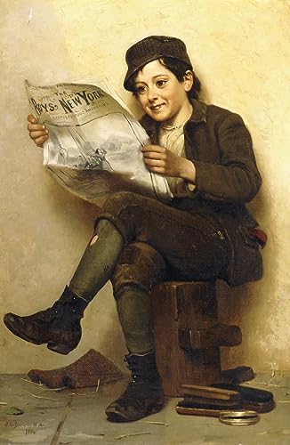 Cuadro de lienzo de John George Brown para decoración de dormitorio y hogar en 60x90cm