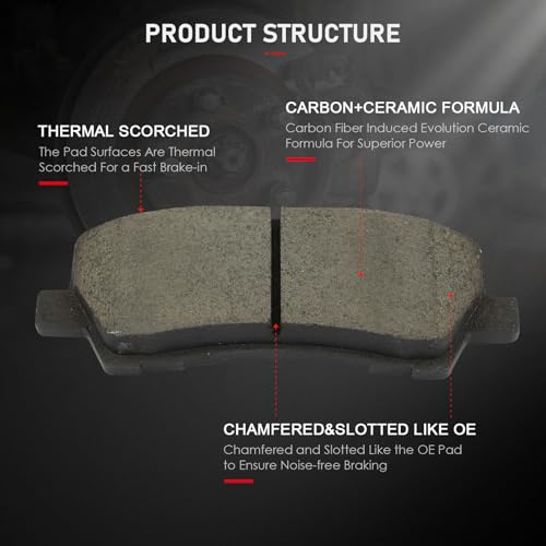 Image of cciyu D1793 Rear Ceramic Disc Brake Pads Kit For Ford For Mustang 2015-2018