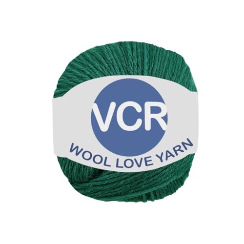 Image of VCR Peacock Green Yarn, 25 Grams Hank, 85 Meters Length, 100% Merino Wool, Pack of 1, Shrink-Resistant Soft, Warm and Premium Wool Yarn for Knitting, Crochet and Craft Projects