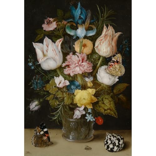Toile murale bouquet de fleurs pour salon élégant style musée