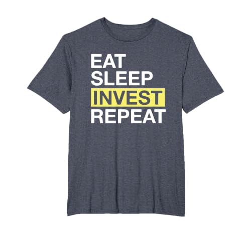 Investing Lover Eat Sleep Invest Repeat T-Shirt, Men's Big and Tall, Heather Blue, 2X Tall