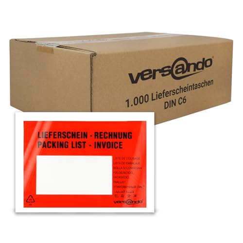versando 1000 Lieferscheintaschen C6 selbstklebend...