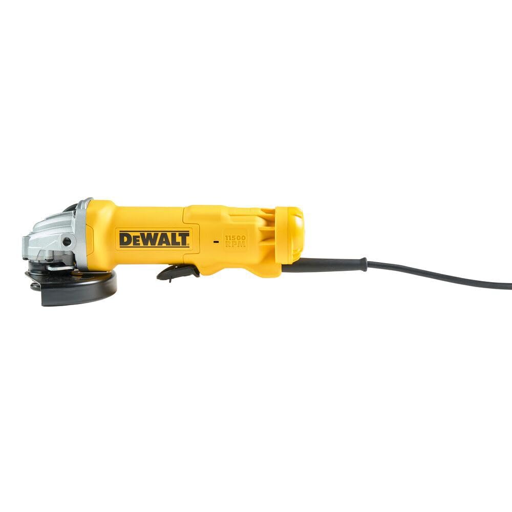 DEWALT - Meuleuse Ø 125 mm -1400W - interrupteur palette filaire - vitesse à vide 11500 tr/min - coffret - carter de protection sans outil - poignée latérale anti- vibrations et multi- positions -flasque intérieur/extérieur clé de service - DWE4233- QS