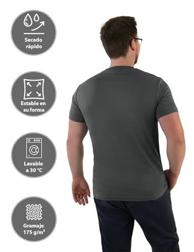 ALPIDEX T-Shirt Camisetas para Hombre un juego de 5 con cuello redondo - unicolor, Tamaño:L, Color:Water