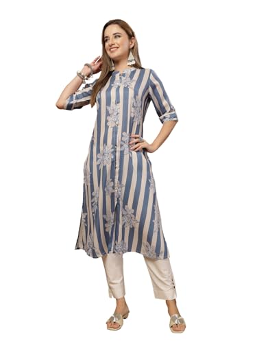 Image of Stylum Women's Floral Printed Rayon A-Line Kurta
