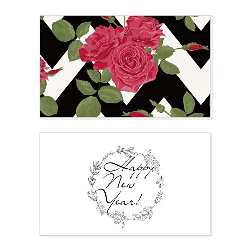 Tarjeta conmemorativa de Año Nuevo: postales navideñas de rosas rojas para dibujar