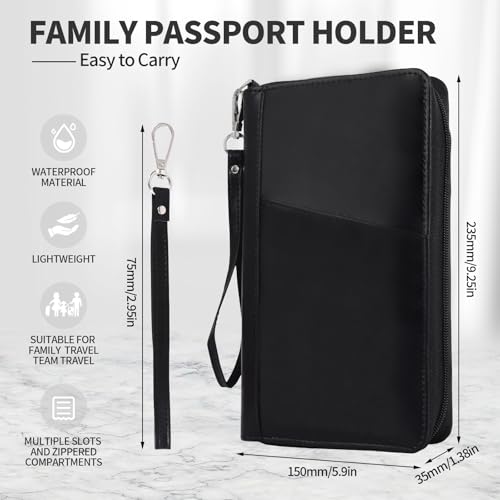 Leather Passport Holder Family, RFID Blocking Passport Wallet, Travel Essentials Premium Wallets3