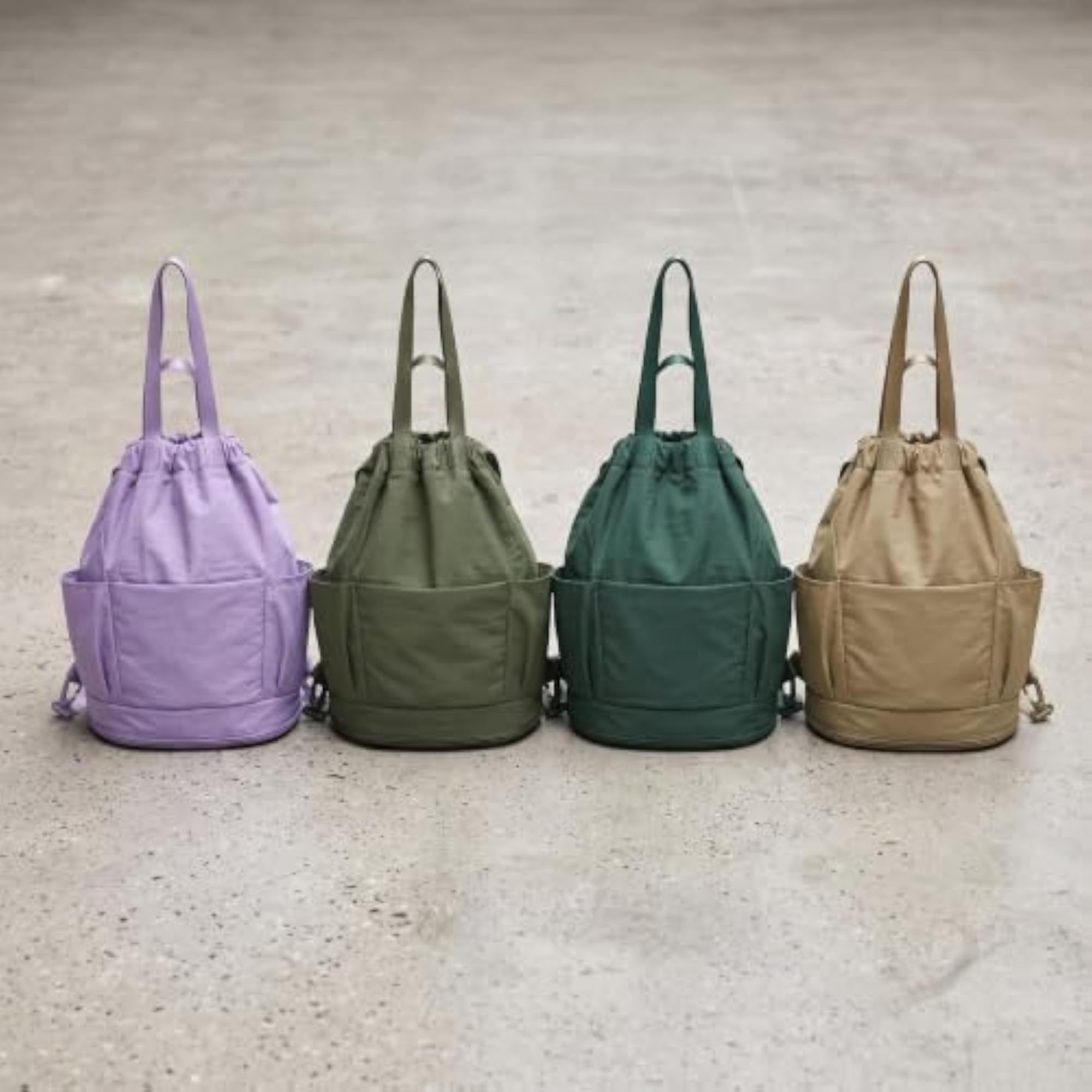 Japanese Style Drawstring Backpack Wet Dry Separation Swim Gym Bag