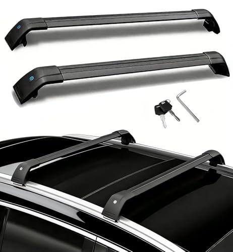 Roof Rack Cross Bars for GWM HAVAL H6 2022-2026 | Lockable Design & 150lbs Capacity (Each bar) | 2Pcs Black Aluminum Anti-Corrosion Rooftop Cargo Carrier, No Drilling Required (SY)