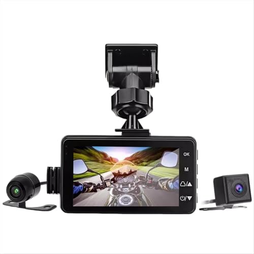 Dashcam moto double vidéo avec caméra étanche et système d'enregistrement en boucle