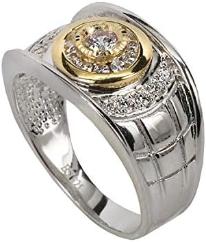 Harlembling Solid 925 Sterling Silver Mens Ring - Iced Out Mens Pinky Ring - Sizes 7-13 Icy Hip Hop Ring (9)