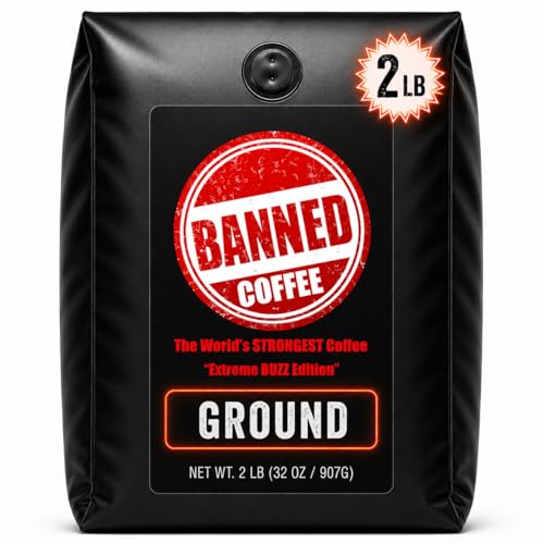 Ground Coffee | Strong Coffee | High Caffeine Coffee | Dark Roast | 32 oz