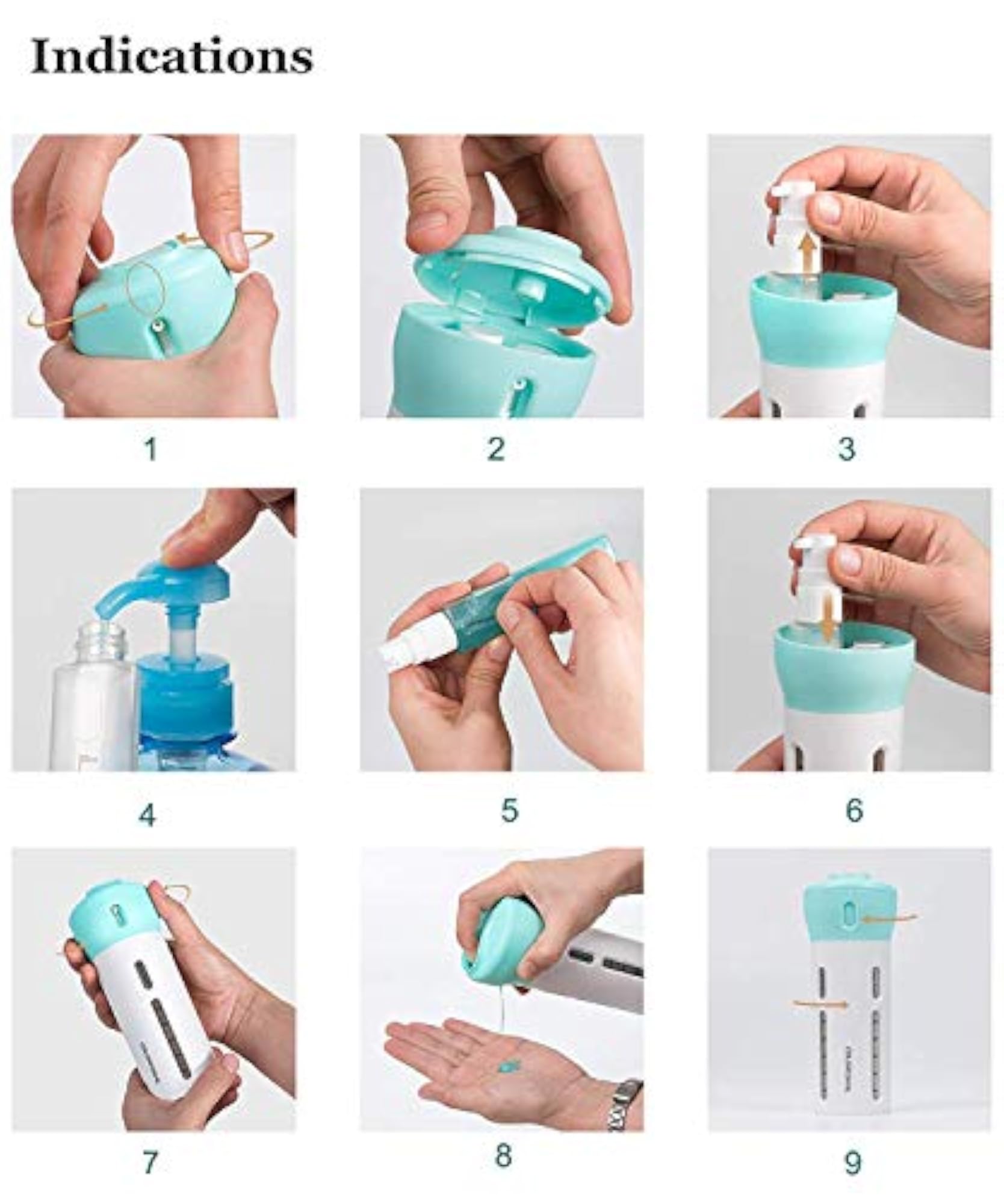 4 in 1 Travel Dispenser Shampoo Lotion Gel Leak-Proof Containers