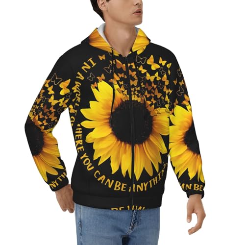 Sweat à capuche zippé pour homme avec cordon motif papillon