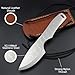 BPSKNIVES Techno Bee - Stainless Steel Neck Knife - Skeleton Fixed Blade Camping Knife with Genuine Leather Case - Fixed-Blade Outdoor Utility EDC Knives
