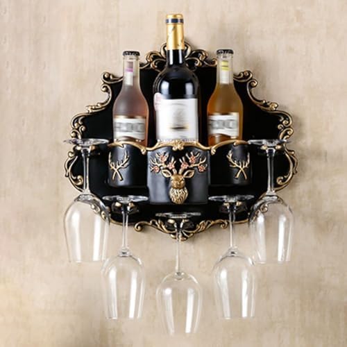 Stylish Wall Mounted Wine Rack - Vintage Black Wine Holder for Restaurants, Living Rooms & Bars - Exquisite Craftsmanship & Creative Design for Wine Lovers