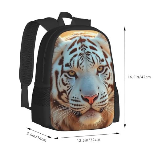 17 Inch Backpack for Tiger Feline Lightweight Adjustable Animal Backpacks with Mesh Side Pockets for Travel Outdoor Sports2
