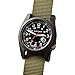 BERTUCCI A-3PS Solar Field Watch | Black Dial/Black Case- 97 Forest Nylon Band
