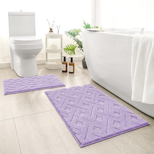 HOMEIDEAS Bathroom Rugs Sets 2 Piece, Extra Soft Shaggy Absorbent