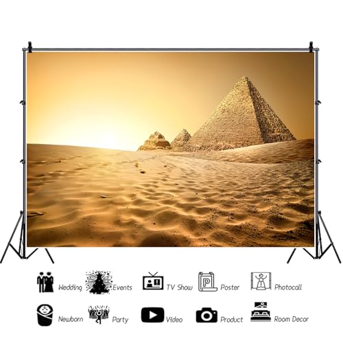 Fondo fotográfico 7x5 ft Egipto con pirámides miniatura 2