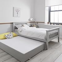 Noa and Nani Hampshire Single Bed Frame with Trundles in Grey or White